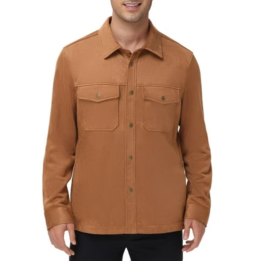 NWOT Frye Faux Suede Button Up Shirt Jacket